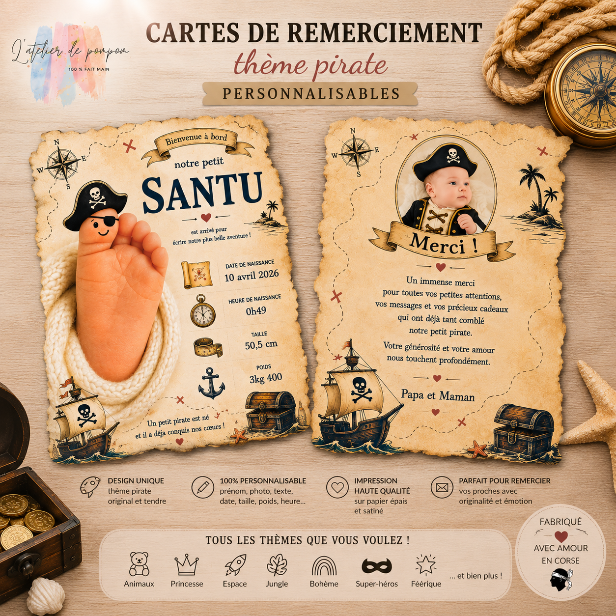 Carte de remerciement